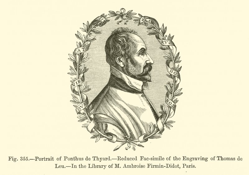 Portrét Ponta de Tyard (rytina) od French School