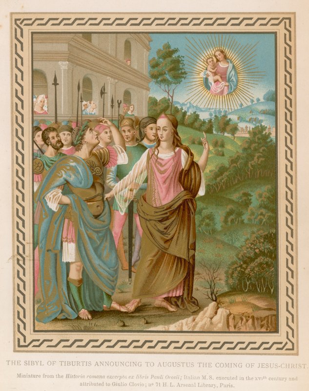Sibyla z Tiburtis oznamující Augustovi příchod Ježíše Krista (chromolitho) od French School