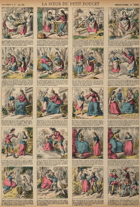 The Sister of Little Tom Thumb (barevná rytina) od French School