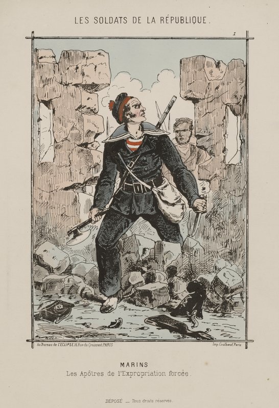 Vojáci republiky. Námořníci: apoštolové nuceného vyvlastnění (barva litho) od French School