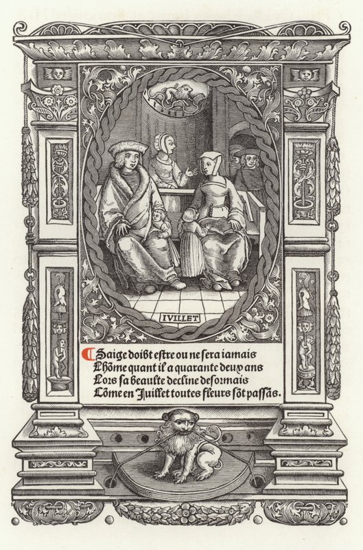 Dvanáct věků člověka: červenec (litho) od French School
