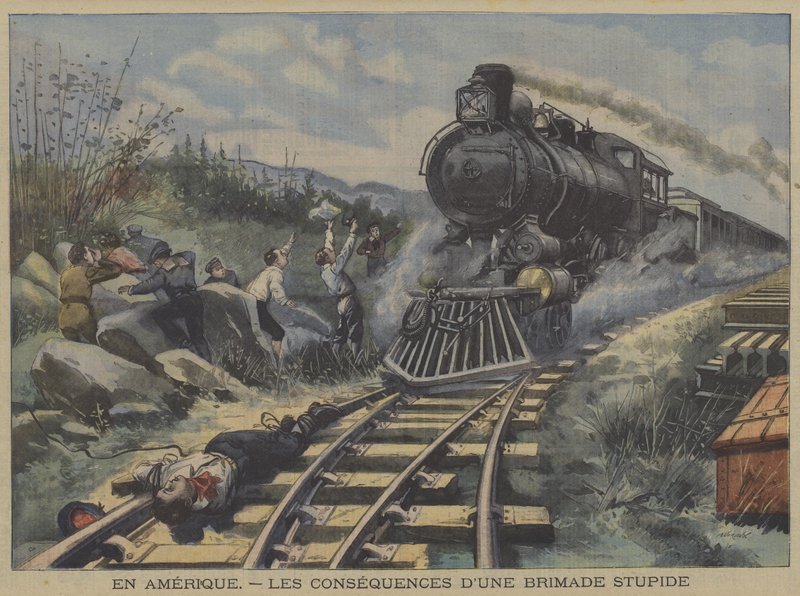 Důsledky hloupého aktu šikany v Americe (color litho) od French School