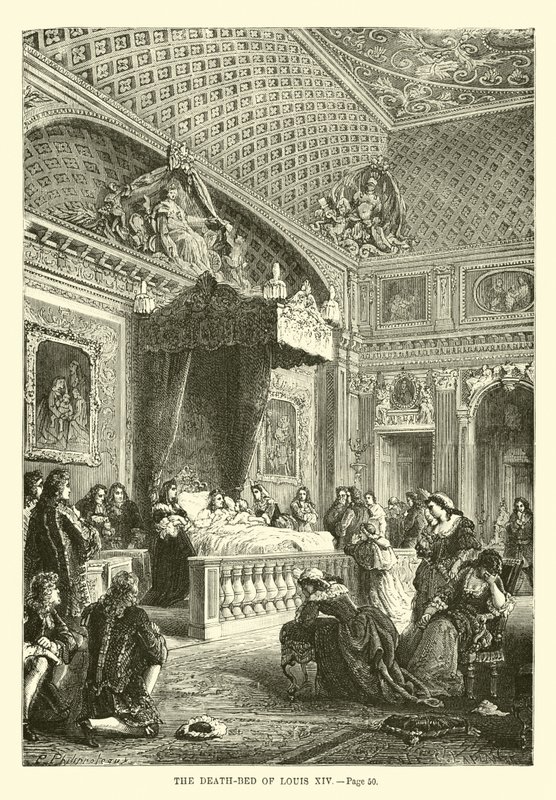 Smrtelná postel Ludvíka XIV od French School