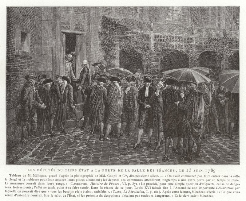 Poslanci třetího stavu u dveří Salle des Seances, 23. června 1789 od French School
