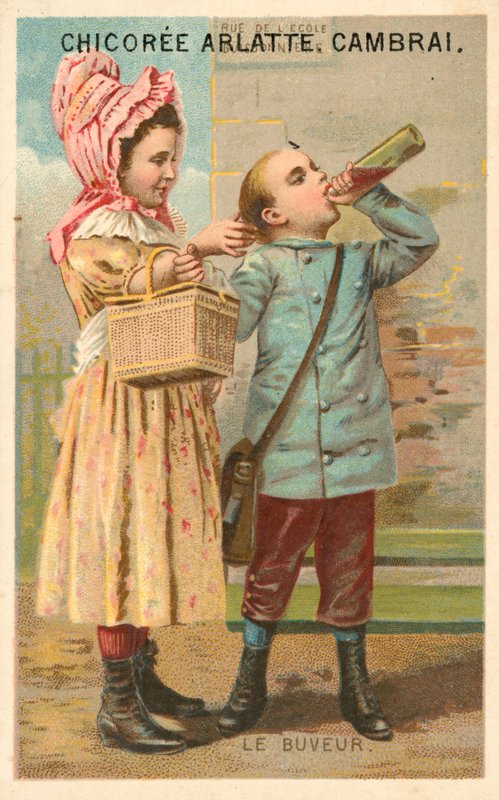 napáječka (chromolitho) od French School