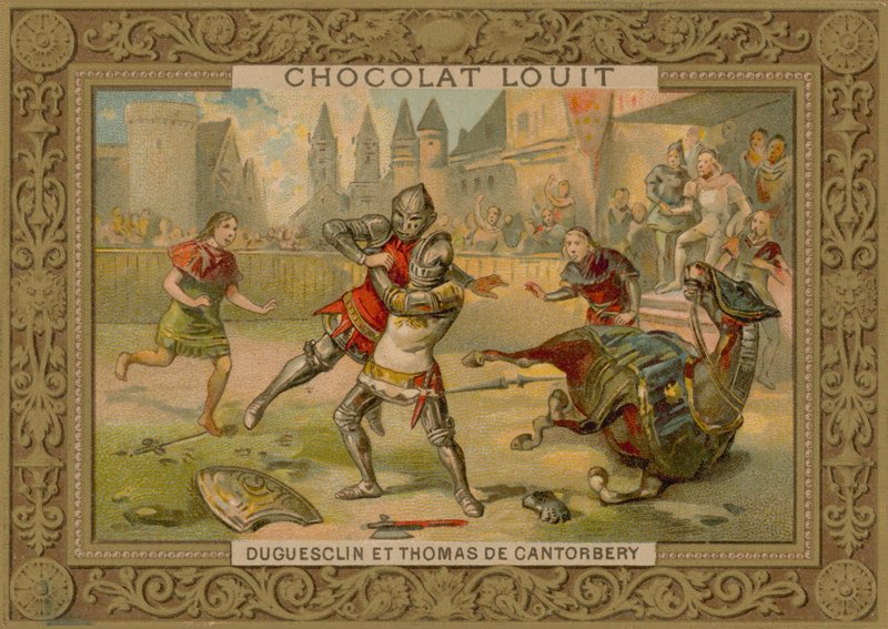 Souboj mezi Bertrandem Du Guesclinem (asi 1320-1380) a Thomasem z Canterbury od French School