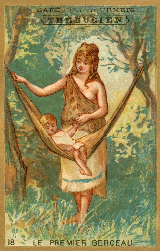 První kolébka (chromolitho) od French School