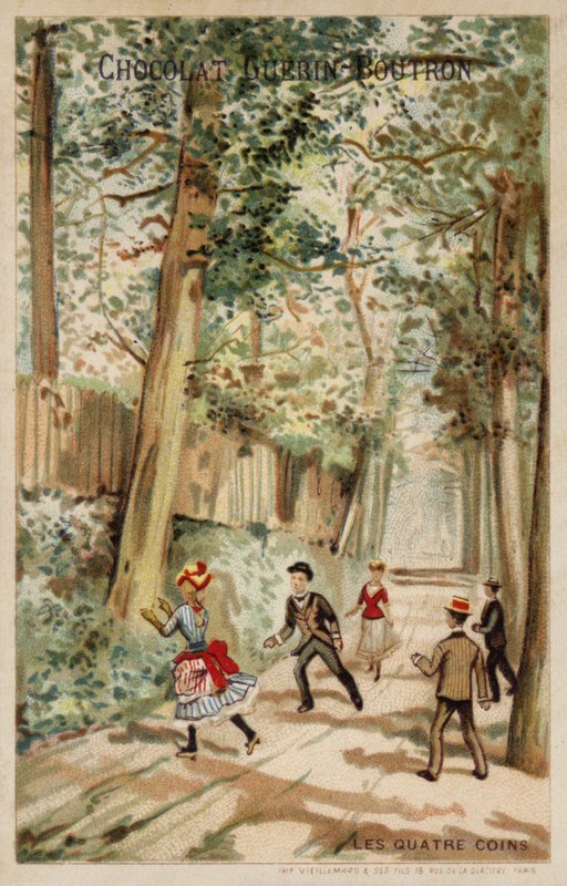 Čtyři rohy (chromolitho) od French School