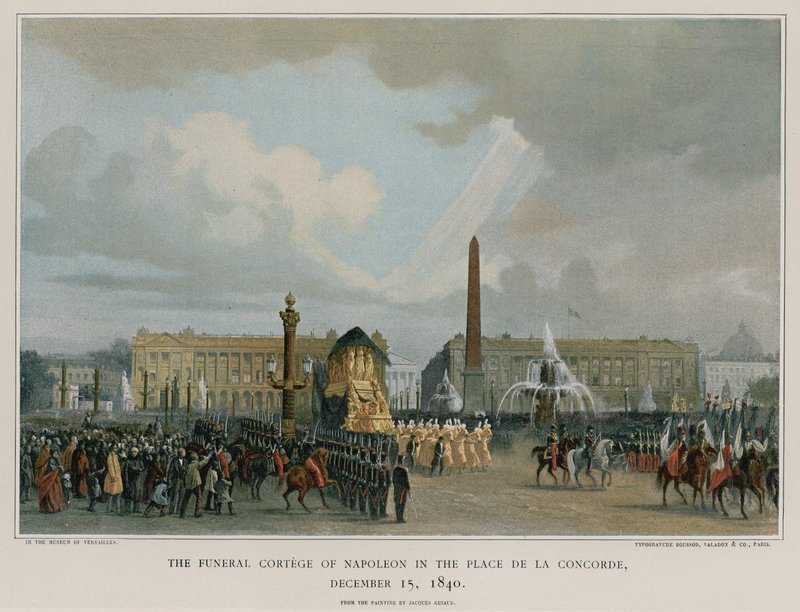 Pohřební průvod Napoleona na náměstí Place de la Concorde od French School