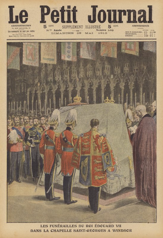 Pohřeb krále Edwarda VII v kapli svatého Jiří, Windsor (barevné lito) od French School