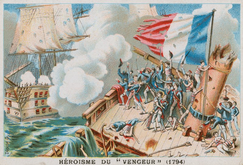 Hrdinství francouzské válečné lodi Vengeur du Peuple, 1794. od French School