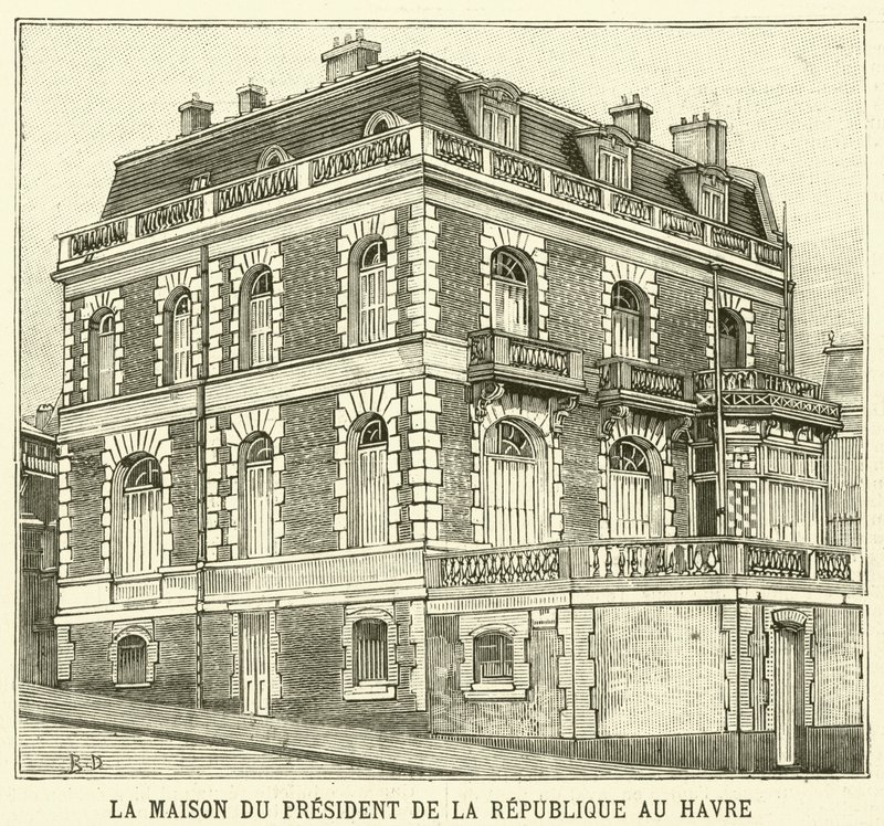 Dům prezidenta Francie v Le Havre (rytina) od French School