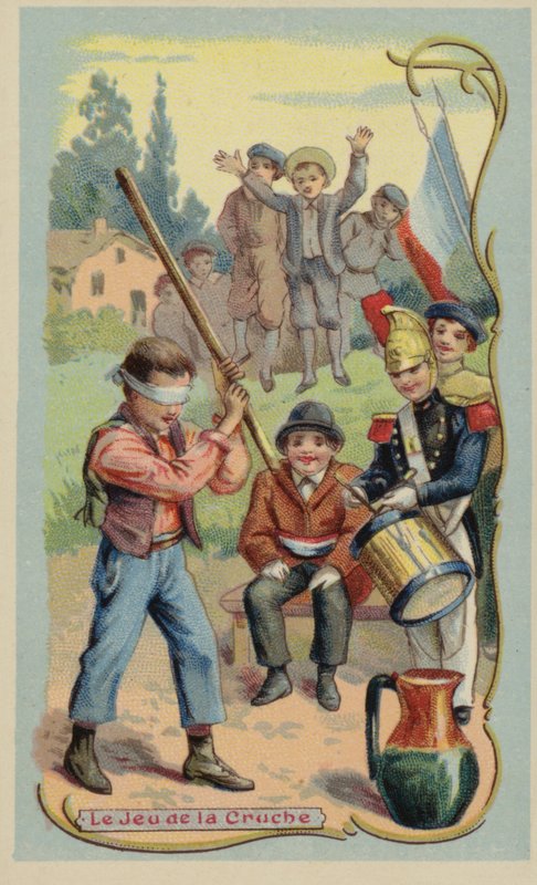 Hra na džbán (chromolitho) od French School