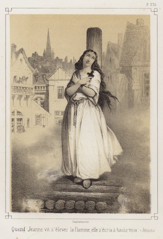 Umučení Johanky z Arku (litho) od French School