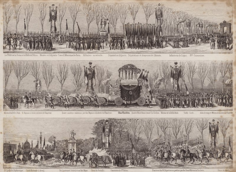 Průvod na znovupohřeb Napoleona, Paříž, 1840 od French School