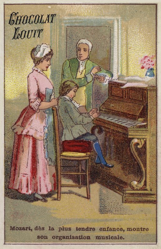 Velmi mladý Mozart projevující své hudební nadání od French School