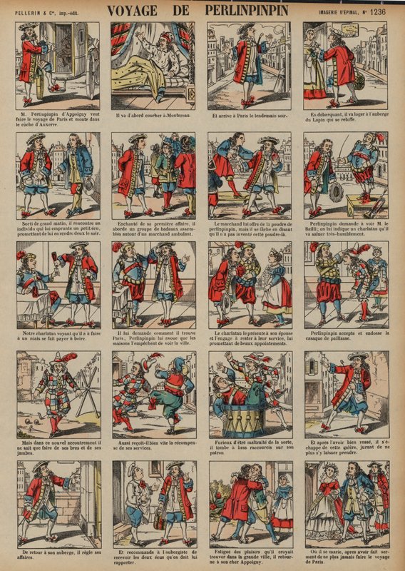 Plavba Perlimpinpin (barevná rytina) od French School