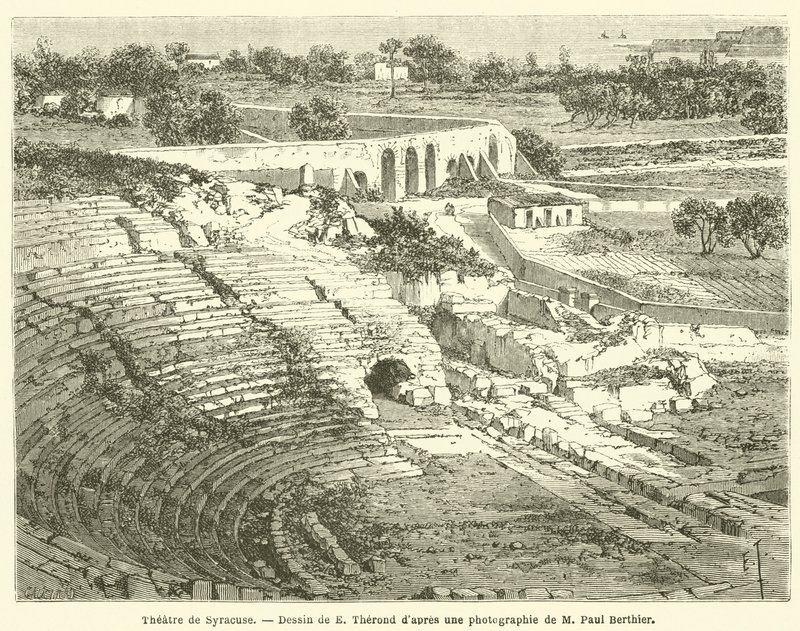 Theatre de Syracuse (rytina) od French School