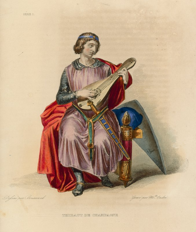 Thibaut de Champagne (barevná rytina) od French School