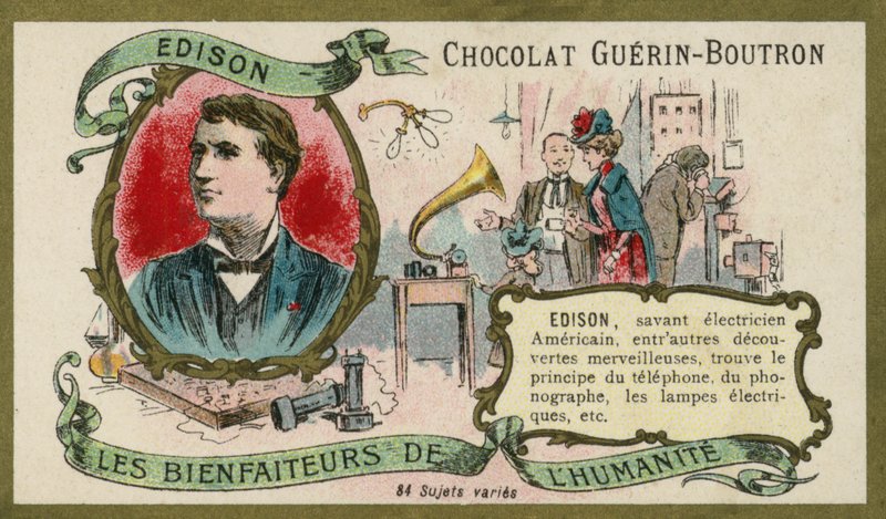 Thomas Edison , americký vynálezce (chromolitho) od French School