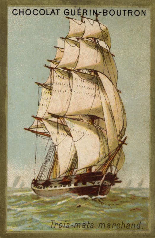 Třístěžňová obchodní loď (chromolitho) od French School
