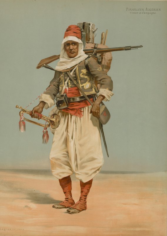 Alžírský skirmisher, polní oděv od French School