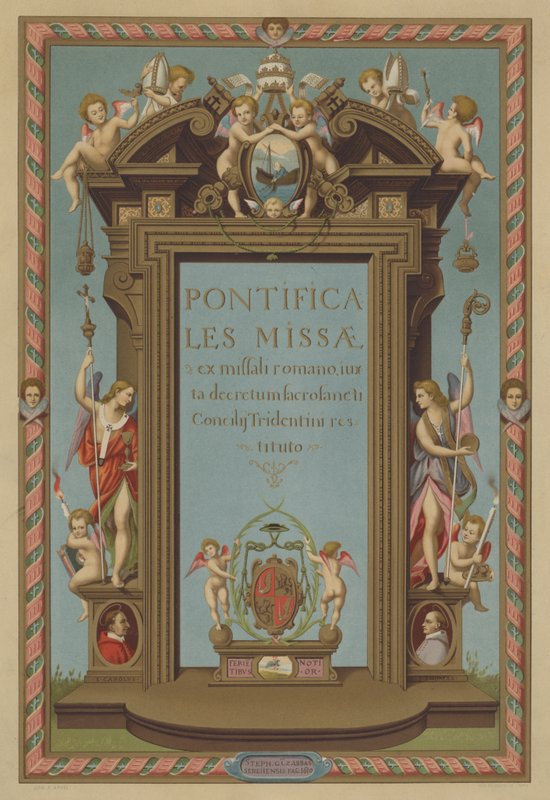 Titulní strana Pontifikálního misálu (chromolit) od French School