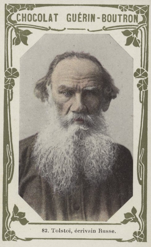 Tolstoj, ruský spisovatel (barevná fotografie) od French School