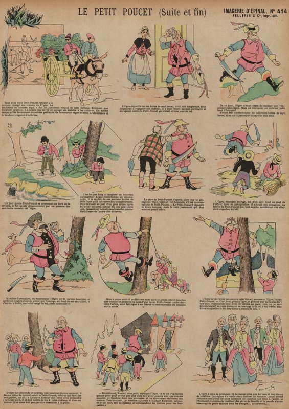 Tom Thumb (barevná rytina) od French School