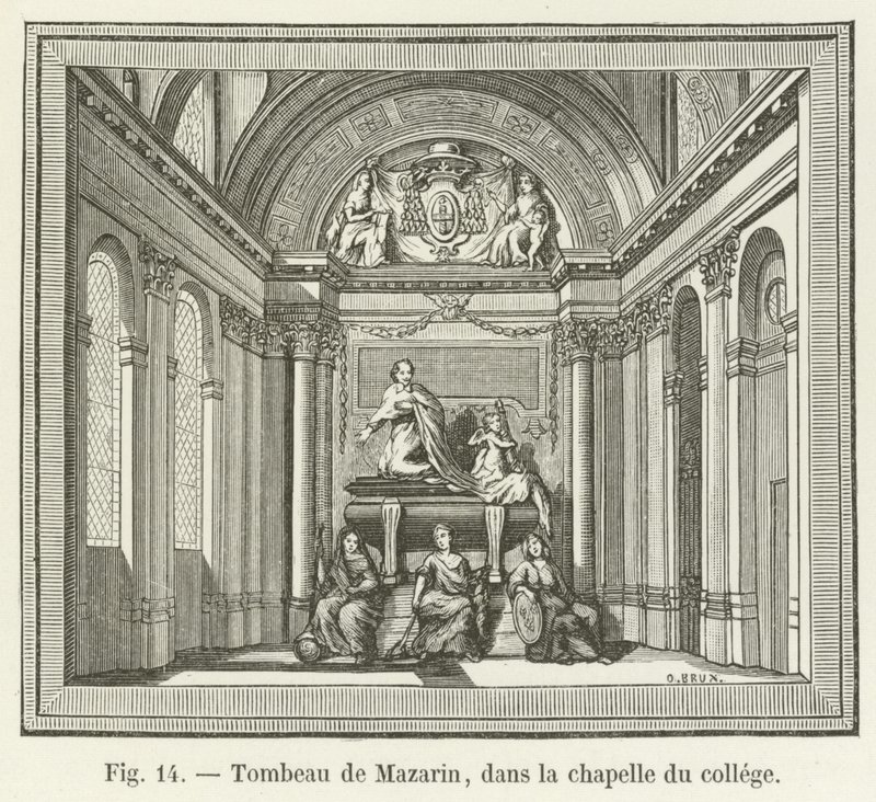 Hrob Mazarin, v kapli školy od French School