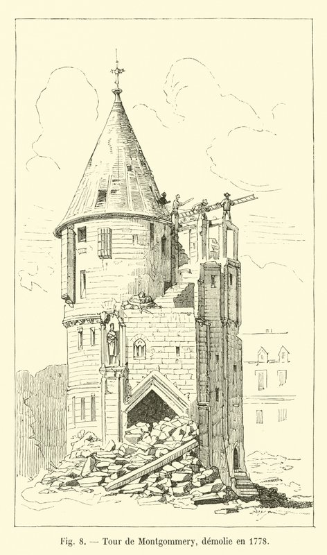 Montgommery Tower, zničena v roce 1778 od French School