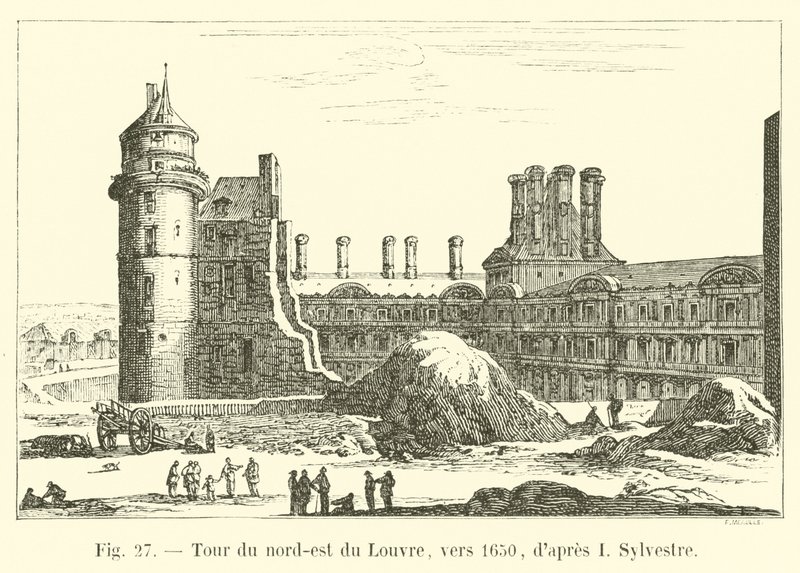 Severovýchodní věž Louvru, kolem roku 1650, po I Sylvestre od French School