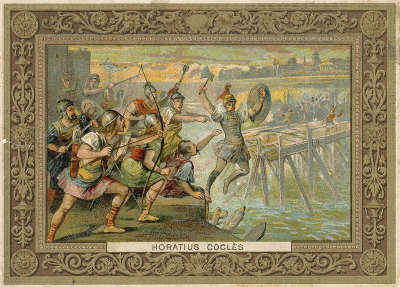 Obchodní karta zobrazující Horatius Cocles od French School