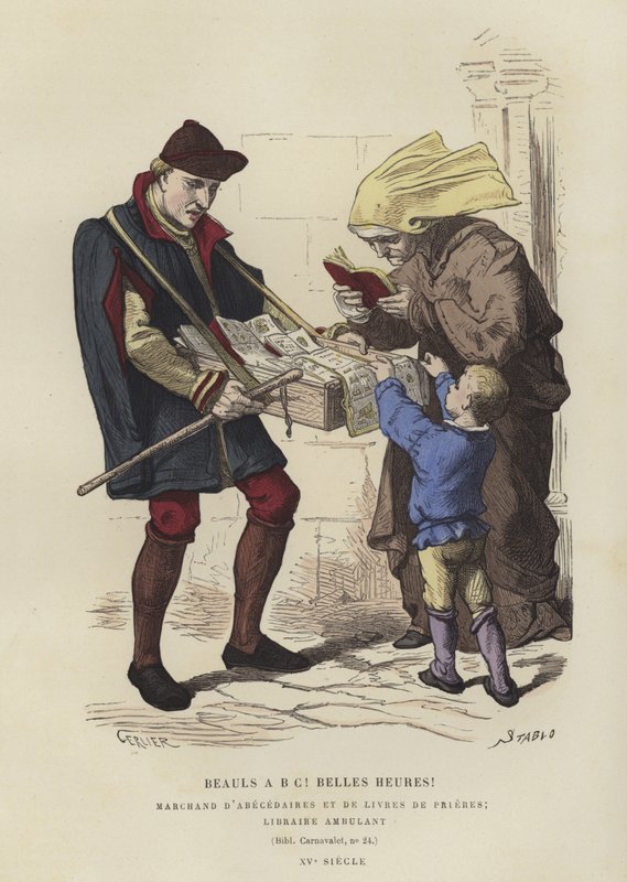 Prodejce cestovních knih, 15. století od French School