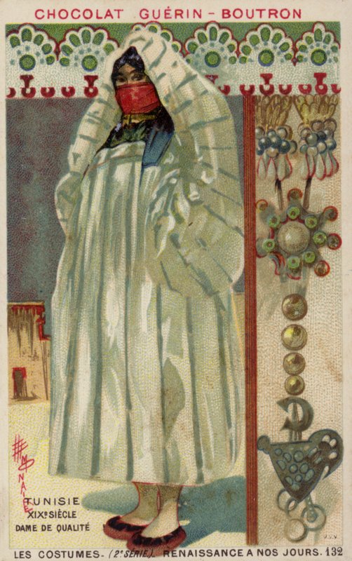 Tuniská gentlemanka, 19. století od French School