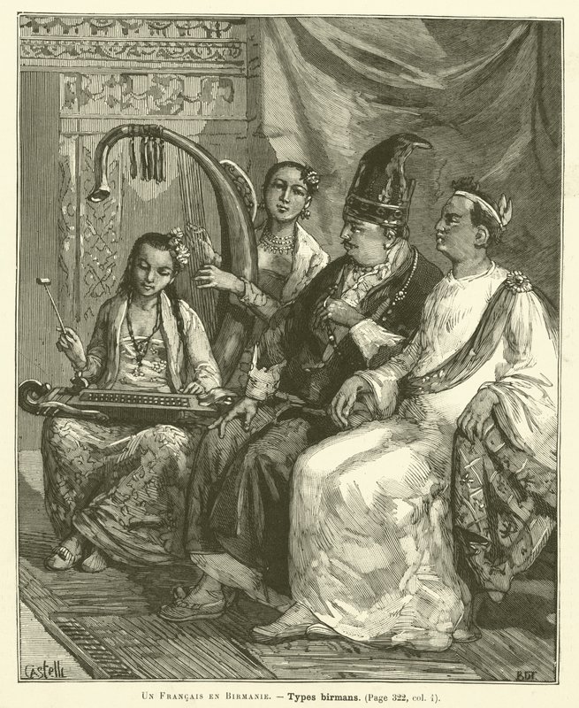 Francouz v Barmě (rytina) od French School