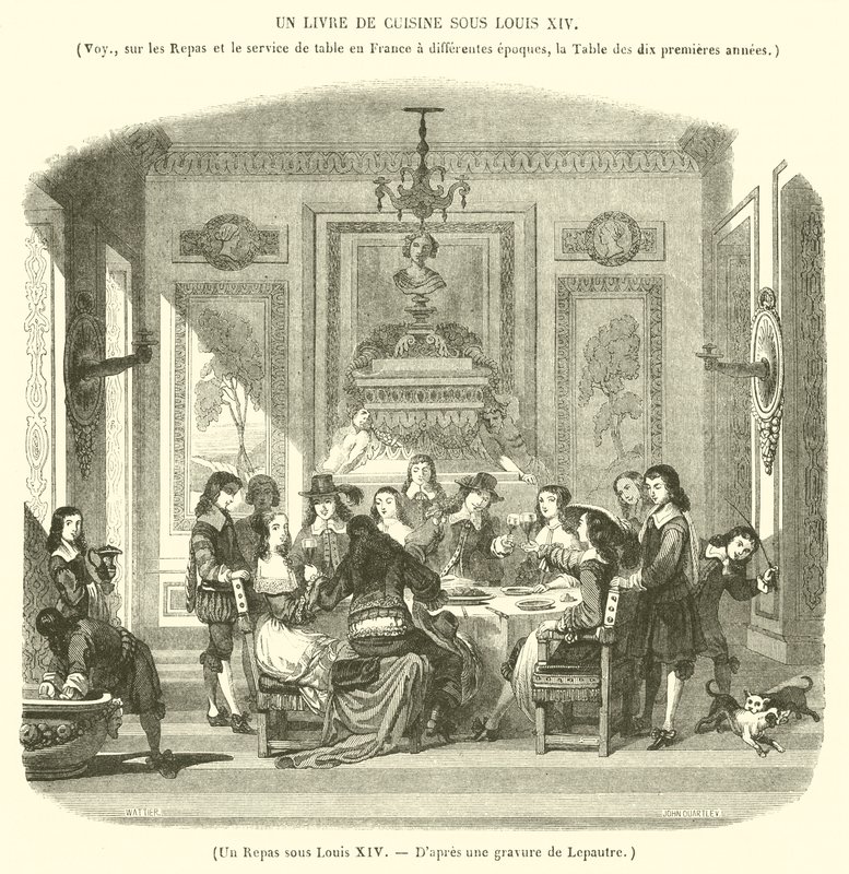 Jídlo za Ludvíka XIV. (rytina) od French School