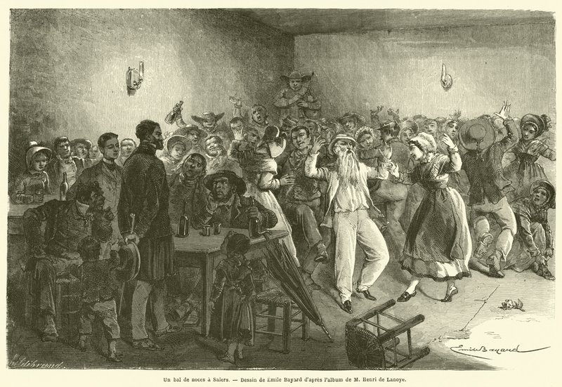 A bal de noces a Salers (rytina) od French School