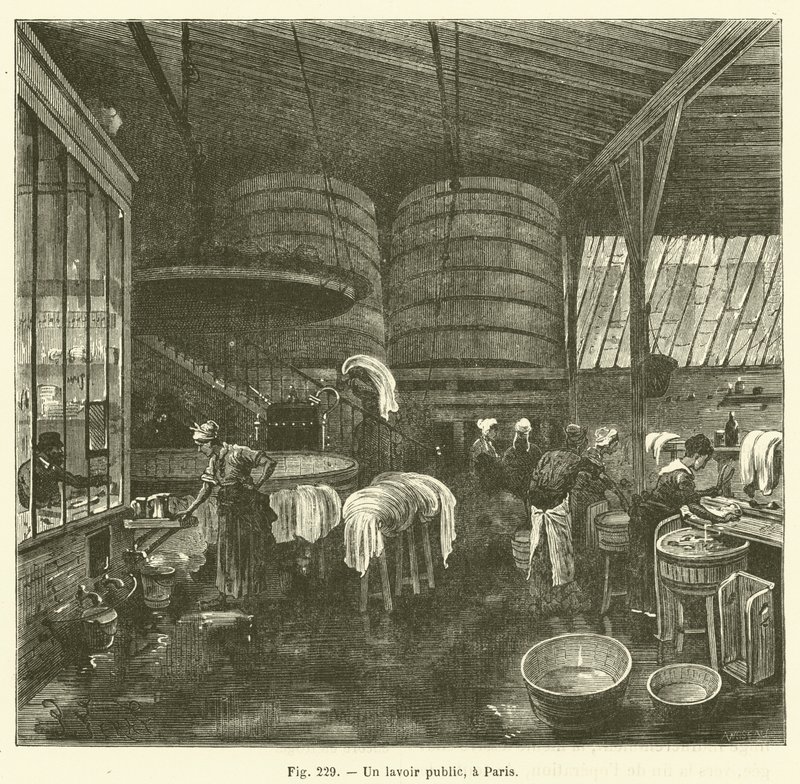 Veřejná umývárna, v Paříži (rytina) od French School