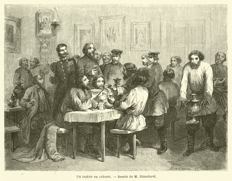 traktir nebo kabaret (rytina) od French School