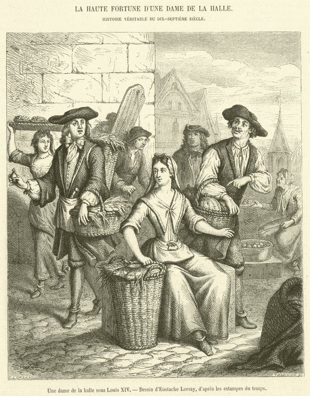 Dáma na trhu za Ludvíka XIV. (rytina) od French School