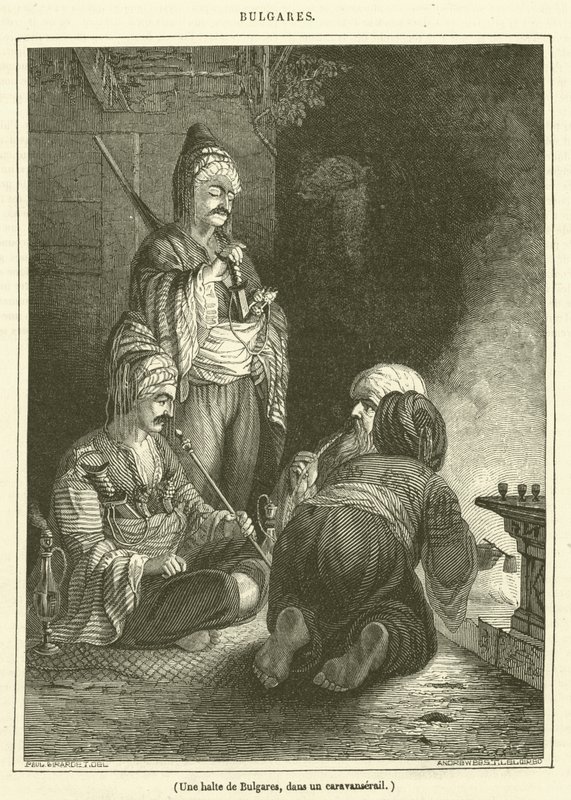 Bulhaři zastavují v karavanu (rytina) od French School