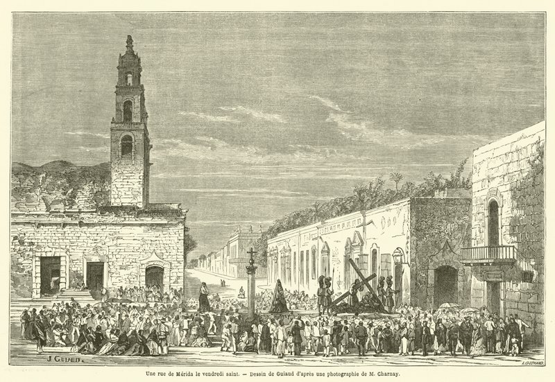 Ulice v Méridě na Velký pátek (rytina) od French School