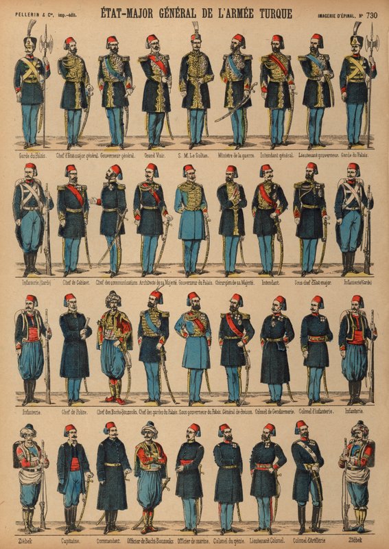 Uniformy osmanské turecké armády od French School