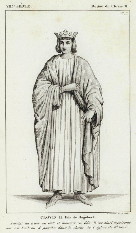 VII století, vláda Clovise II, Clovis II, syn Dagoberta (rytina) od French School