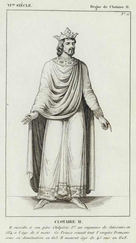 VI Century, Reign of Clotaire II, Clotaire II (rytina) od French School
