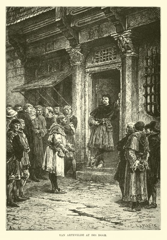 Van Artevelde u jeho dveří od French School