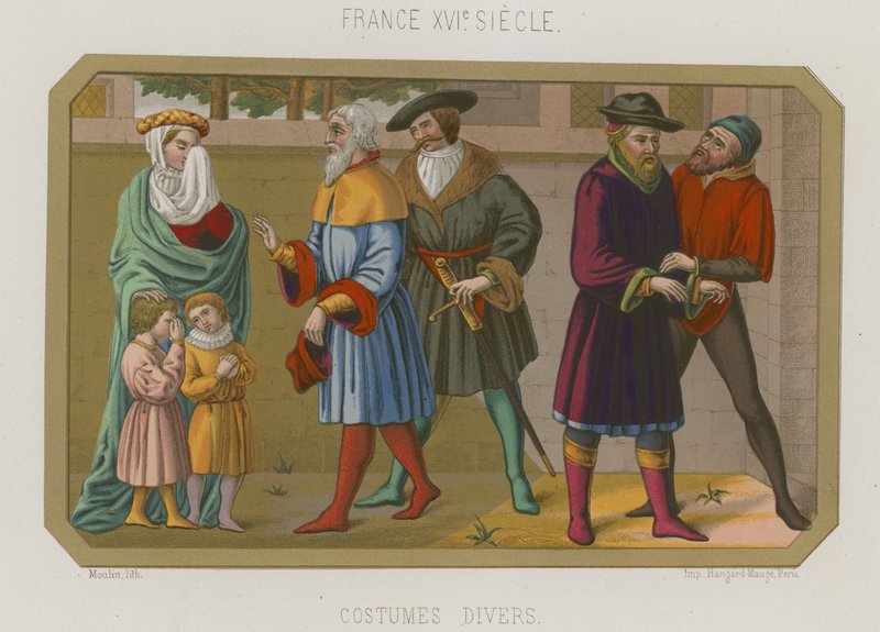Různé módy Francie 16. století od French School