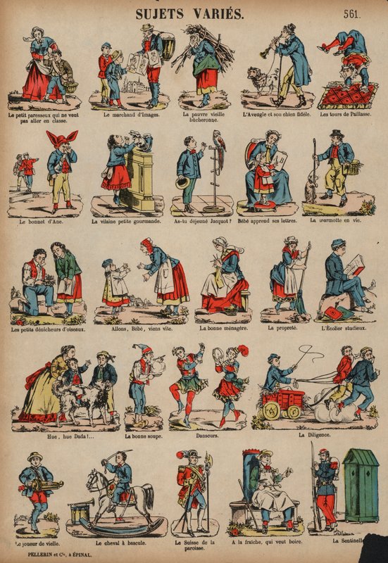 Různé předměty (barevné rytí) od French School