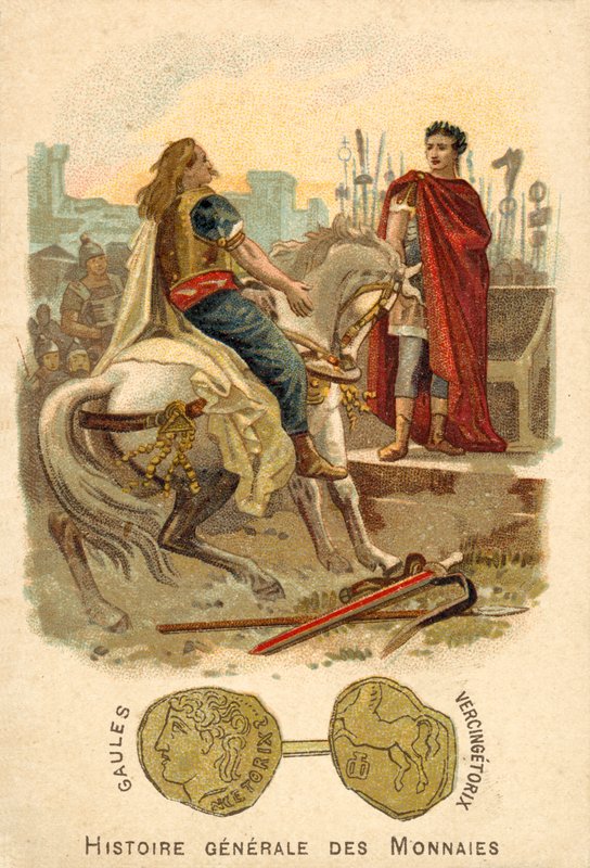 Vercingetorix podléhající Juliu Caesarovi, 52 př. Kr od French School